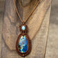 Larimar & Labradorite macrame necklace