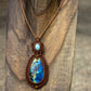 Larimar & Labradorite macrame necklace