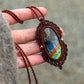 Labradorite macrame necklace