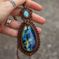 Larimar & Labradorite macrame necklace