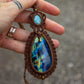 Larimar & Labradorite macrame necklace