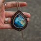 Labradorite macrame necklace