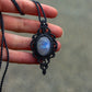 ~ affordables ~ Rainbow Moonstone macrame necklace