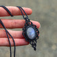 ~ affordables ~ Rainbow Moonstone macrame necklace