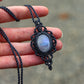 ~ affordables ~ Rainbow Moonstone macrame necklace