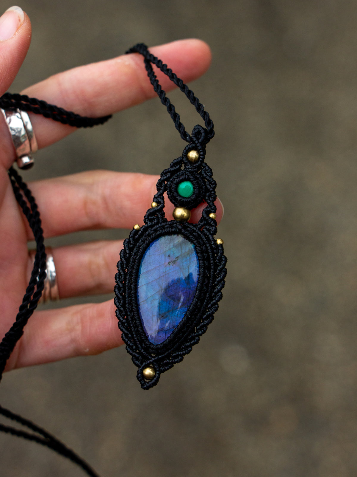 Labradorite & Malachite necklace