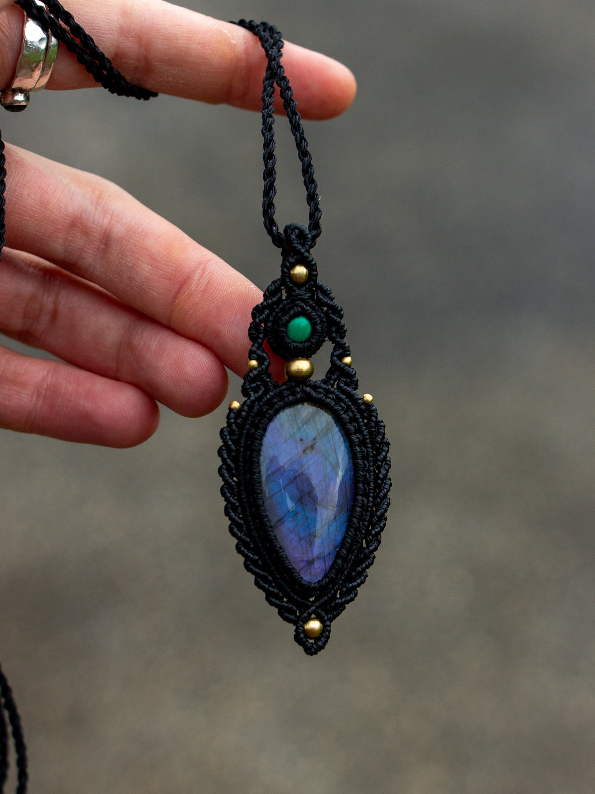Labradorite & Malachite necklace