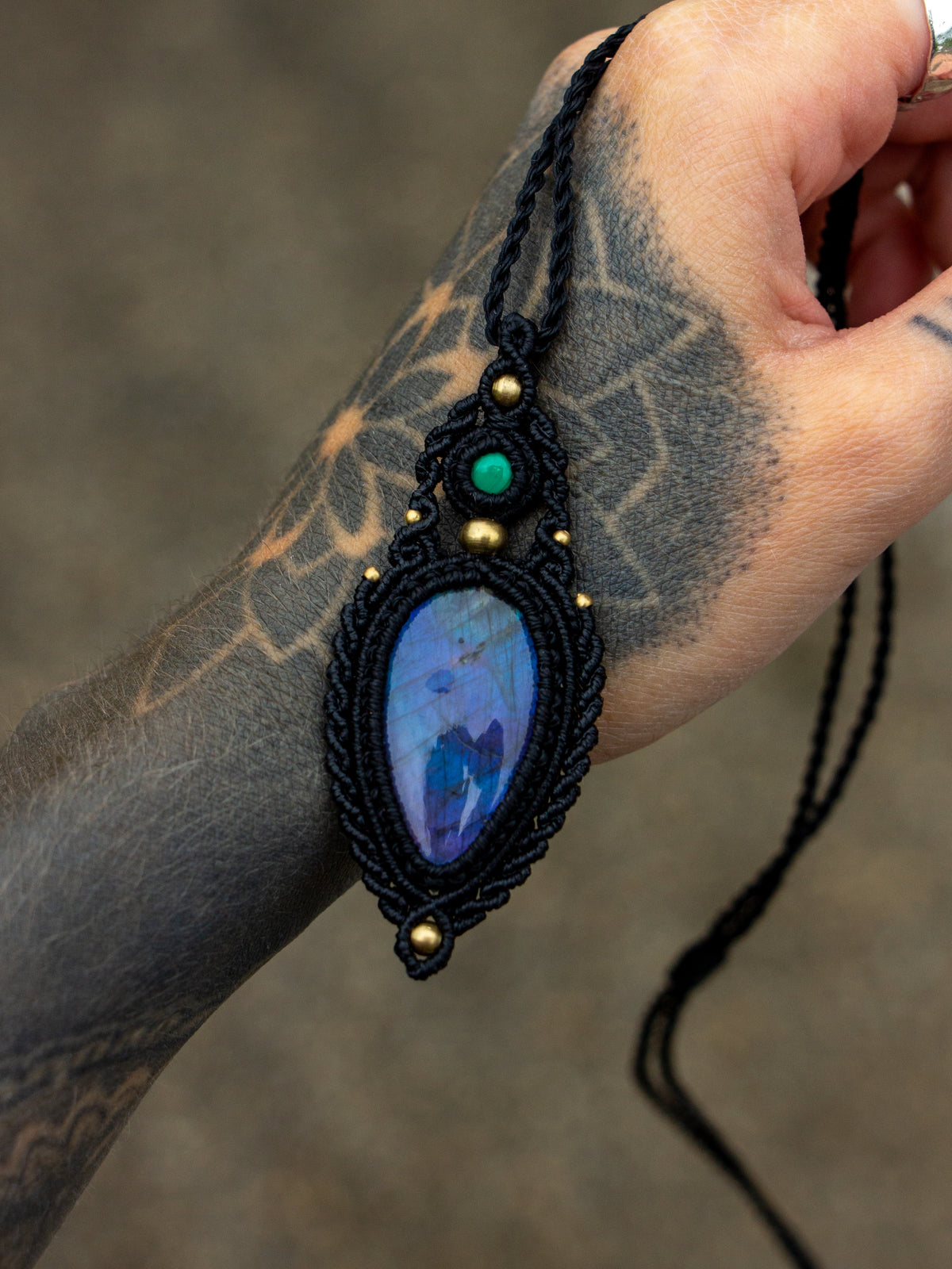 Labradorite & Malachite necklace