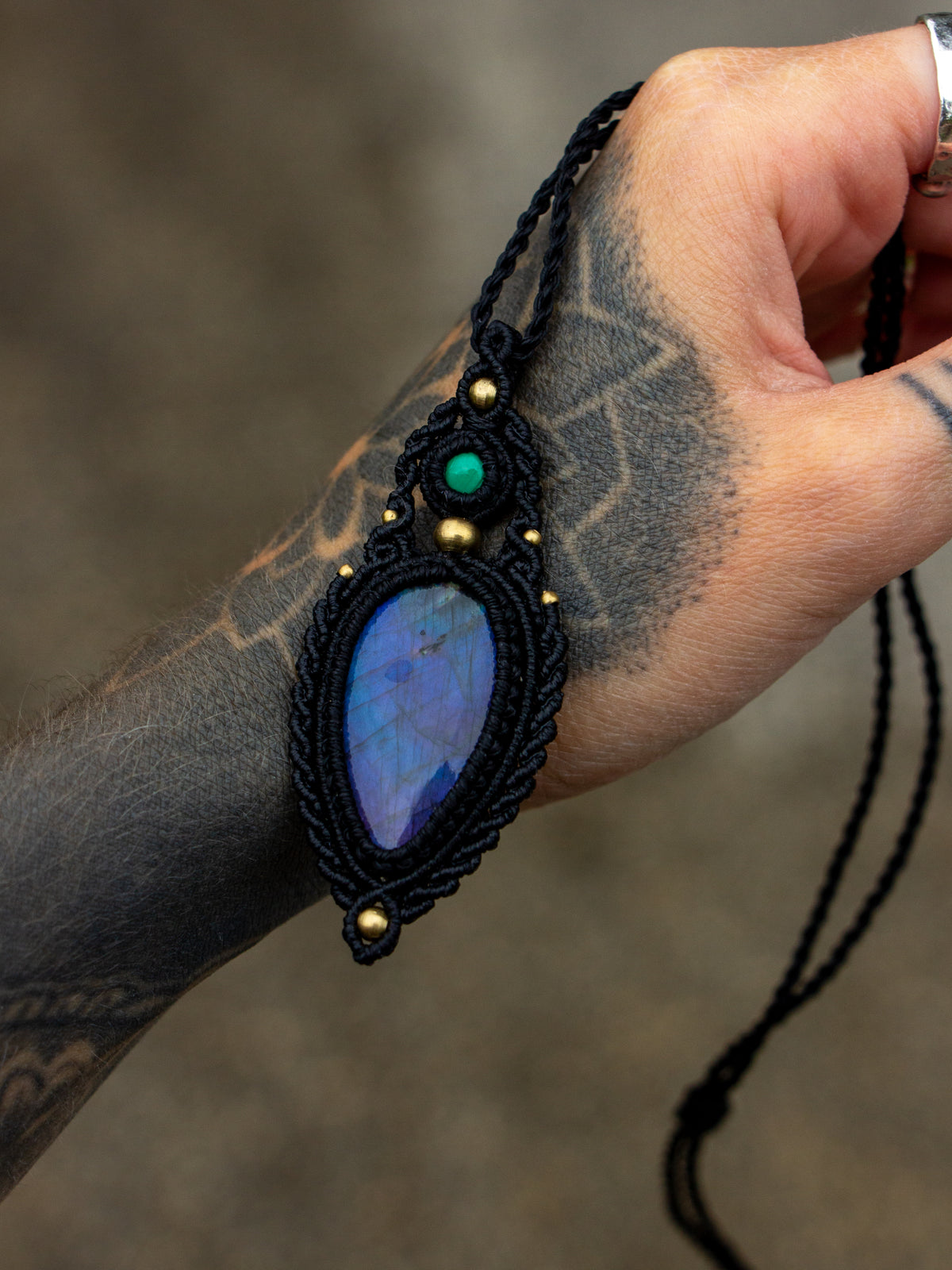 Labradorite & Malachite necklace