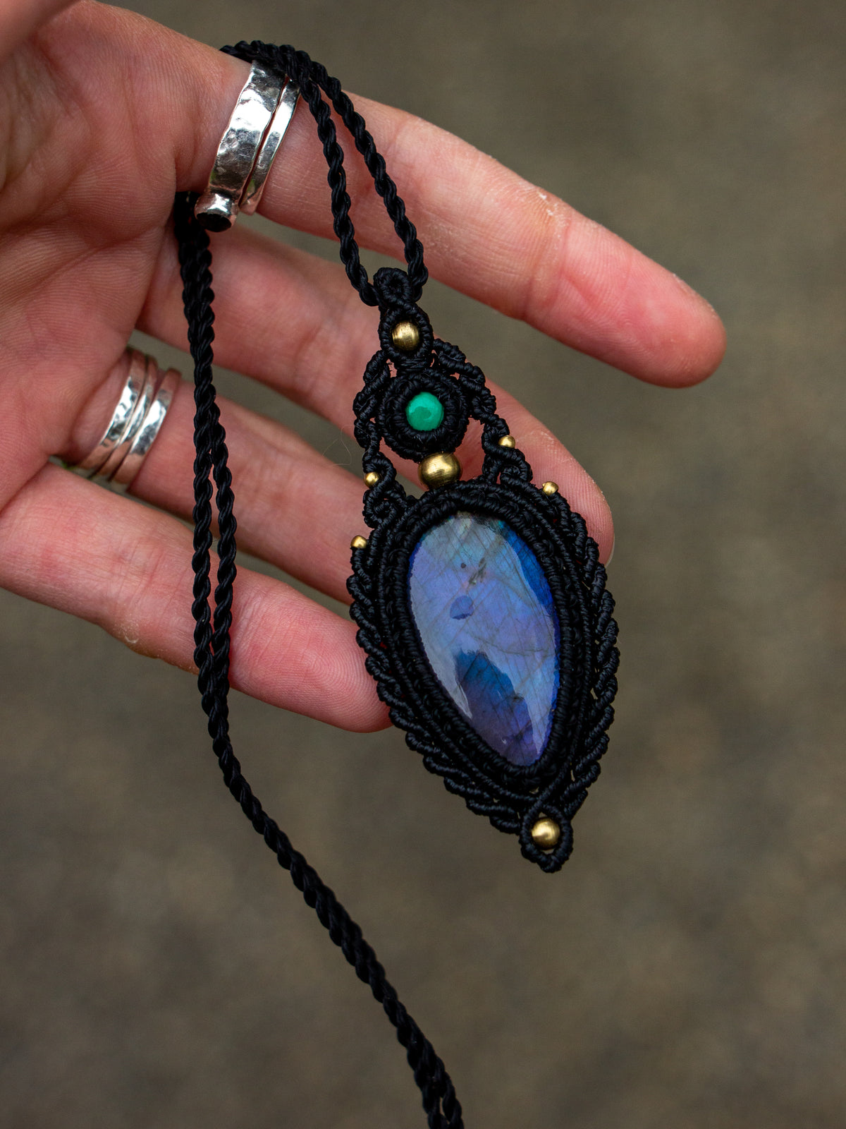 Labradorite & Malachite necklace