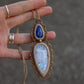 Lapis Lazuli & Rainbow Moonstone macrame necklace