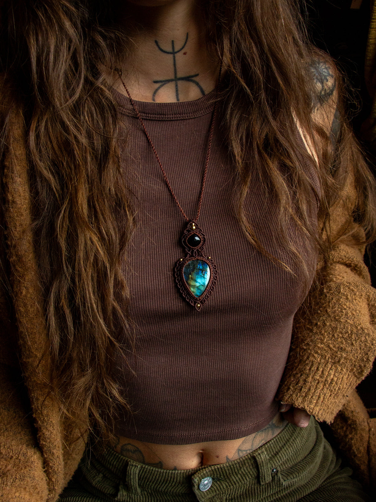 Labradorite & Onyx necklace