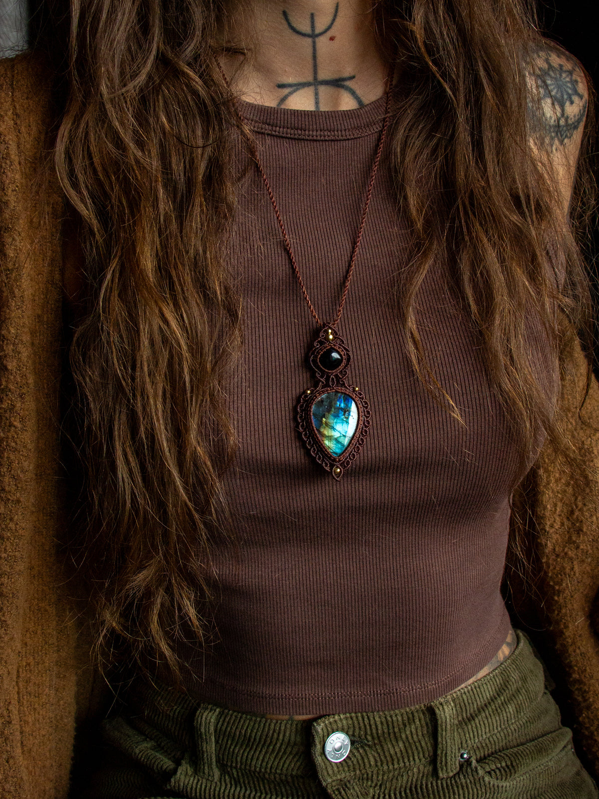 Labradorite & Onyx necklace