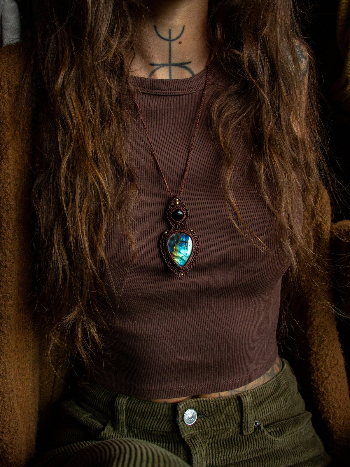 Labradorite & Onyx necklace