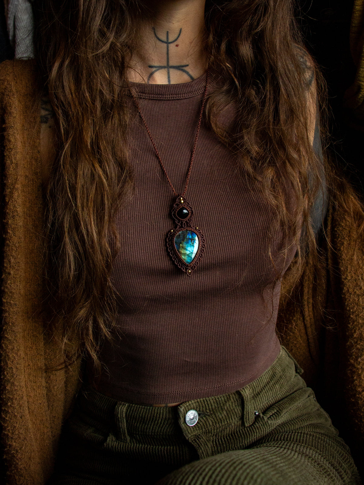 Labradorite & Onyx necklace