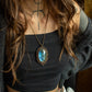 Labradorite macrame necklace