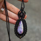 Rose Quartz & Purple Labradorite macrame necklace
