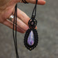 Rose Quartz & Purple Labradorite macrame necklace