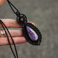 Rose Quartz & Purple Labradorite macrame necklace