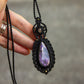 Rose Quartz & Purple Labradorite macrame necklace