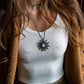 Rainbow Moonstone macrame necklace