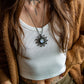 Rainbow Moonstone macrame necklace