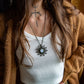 Rainbow Moonstone macrame necklace