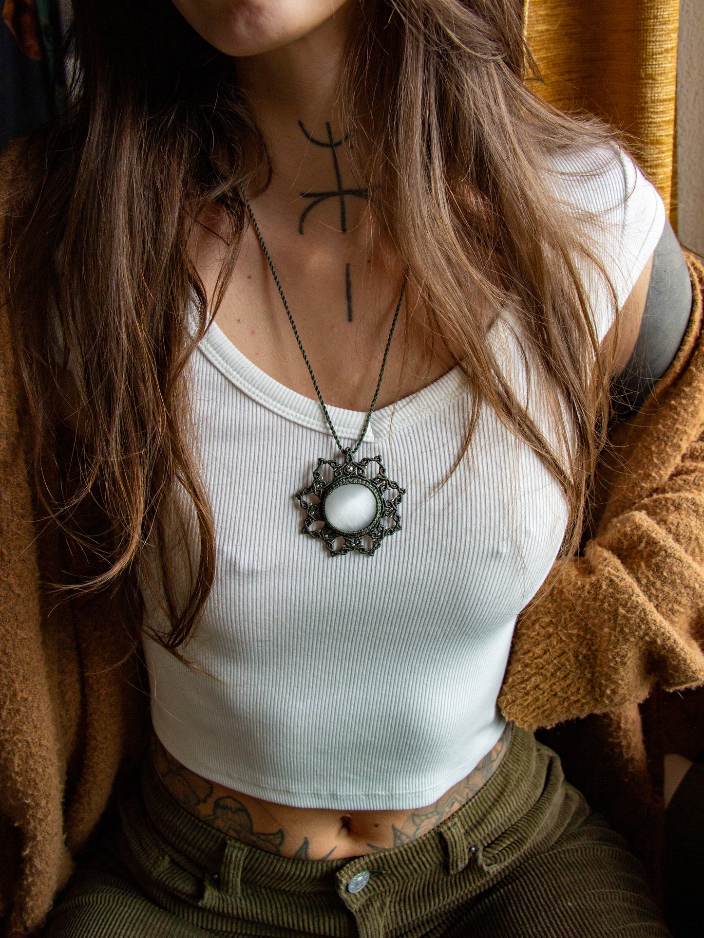 Selenite necklace