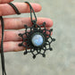 Rainbow Moonstone macrame necklace
