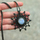 Rainbow Moonstone macrame necklace