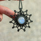 Rainbow Moonstone macrame necklace
