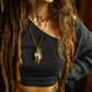 Moss Agate • macrame necklace