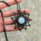 Rainbow Moonstone macrame necklace