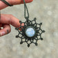 Rainbow Moonstone macrame necklace