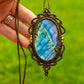 Labradorite • macrame necklace