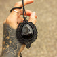 Druzy Onyx • macrame necklace