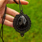 Druzy Onyx • macrame necklace
