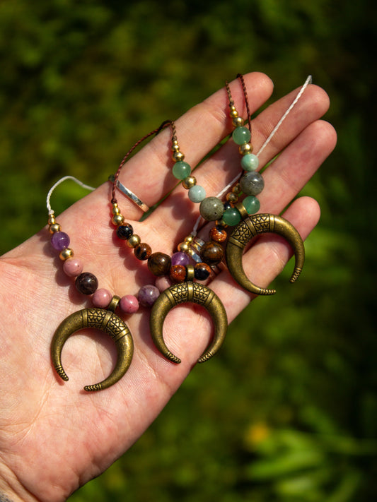 moon & crystal necklace