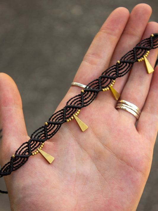 triangle macrame anklet
