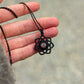 Grey Moonstone macrame necklace
