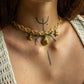 shell, star & Turquoise macrame choker necklace
