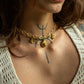 shell, star & Turquoise macrame choker necklace