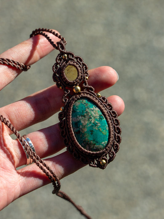 Citrine & Azurite necklace