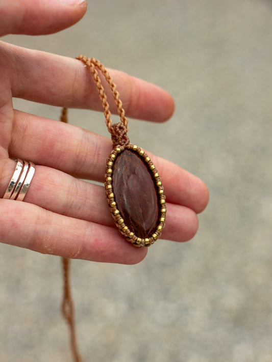 Snake Skin Jasper macrame necklace