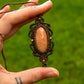 Peach Amazonite • macrame necklace
