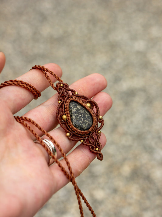 Marcasite macrame necklace