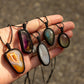 crystal macrame necklace