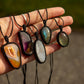 crystal macrame necklace