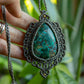 Chrysocolla Malachite • macrame necklace