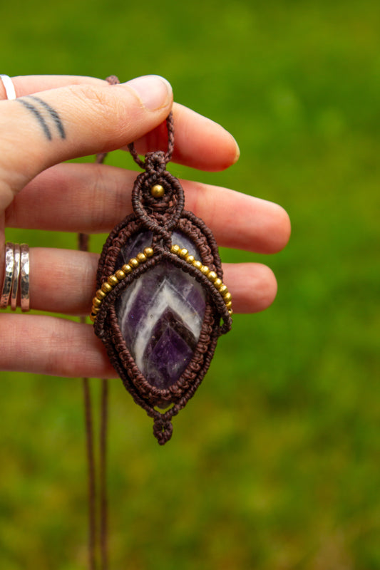 Amethyst • macrame necklace